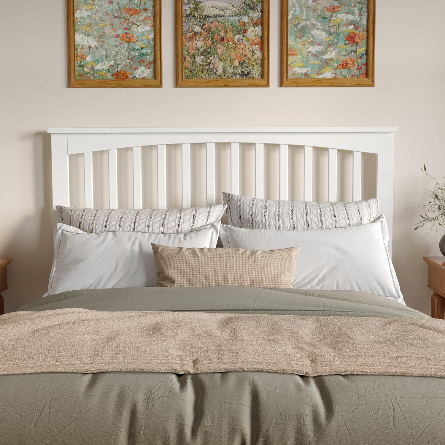 AFI Furnishings Mission Queen Headboard with Turbo Charger in White