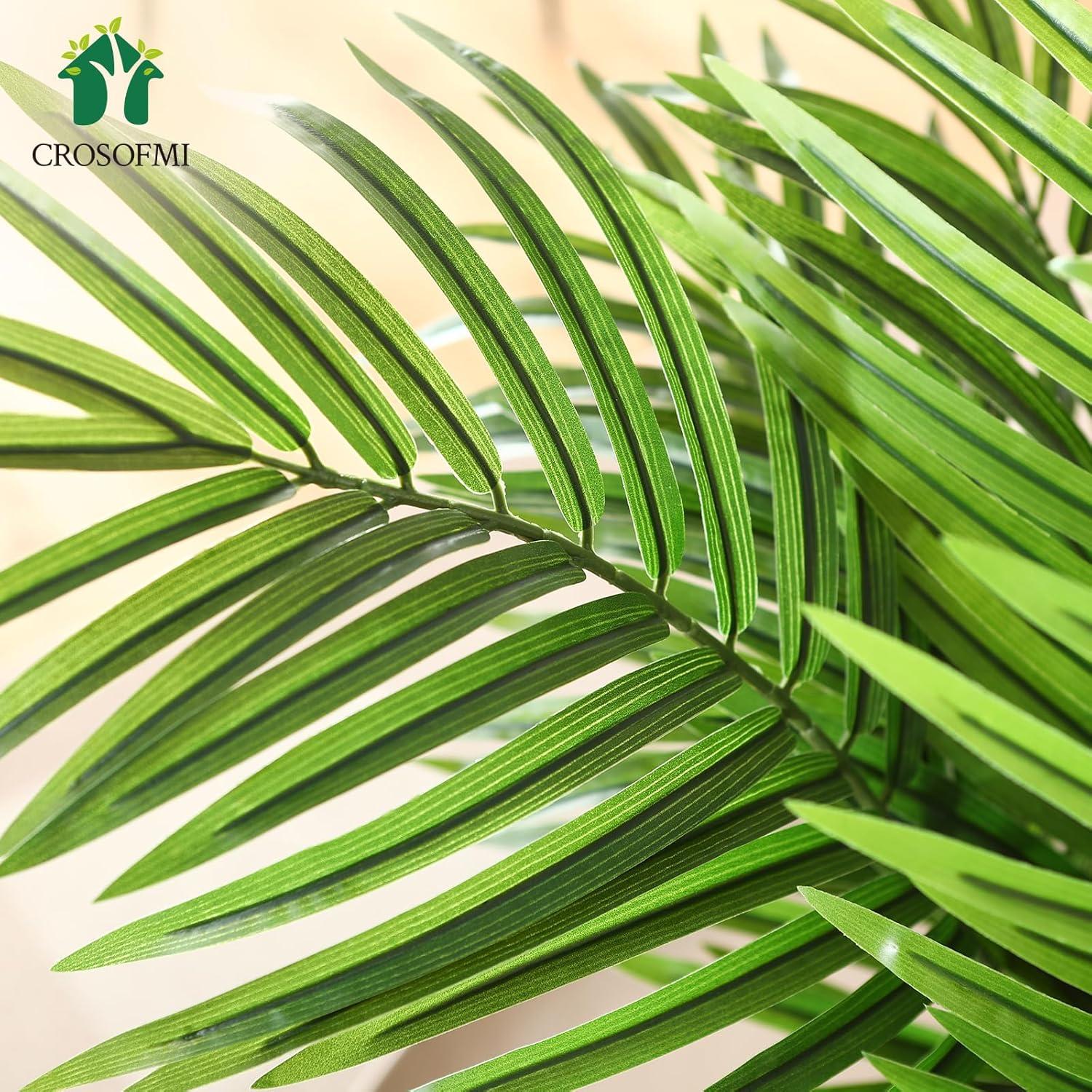 Artificial Areca Palm Plant 5Ft Fake Tropical Palm Tree, Perfect Faux Dypsis Lutescens Plants in Pot for Indoor Outdoor House Home Office Garden Modern Decoration Housewarming Gift,1Pcs