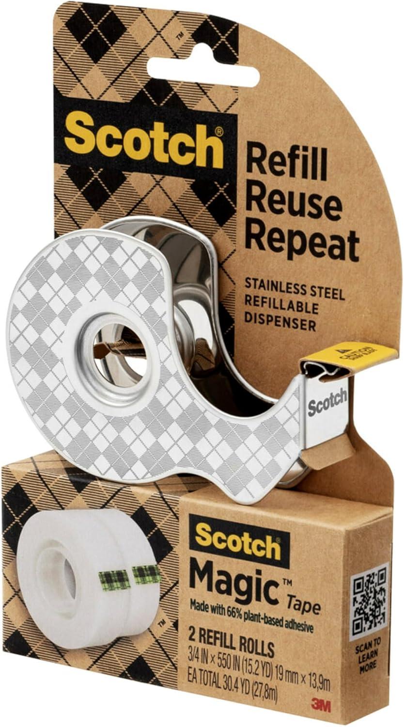 Scotch Magic Stainless Steel Refillable Tape Dispenser