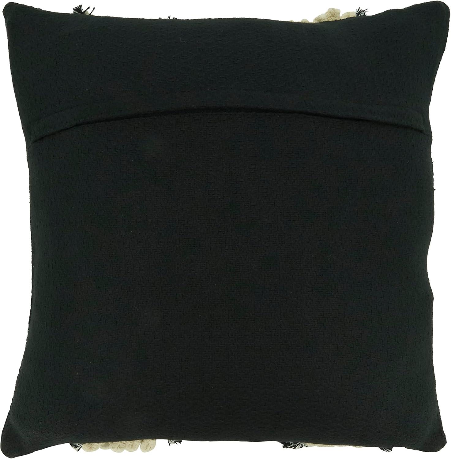 Saro Evelyn Collection Tassels Cotton Throw Pillow