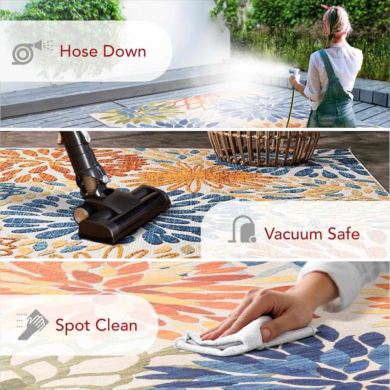 Nuloom Rosana Floral Machine Washable Indoor/Outdoor Area Rug