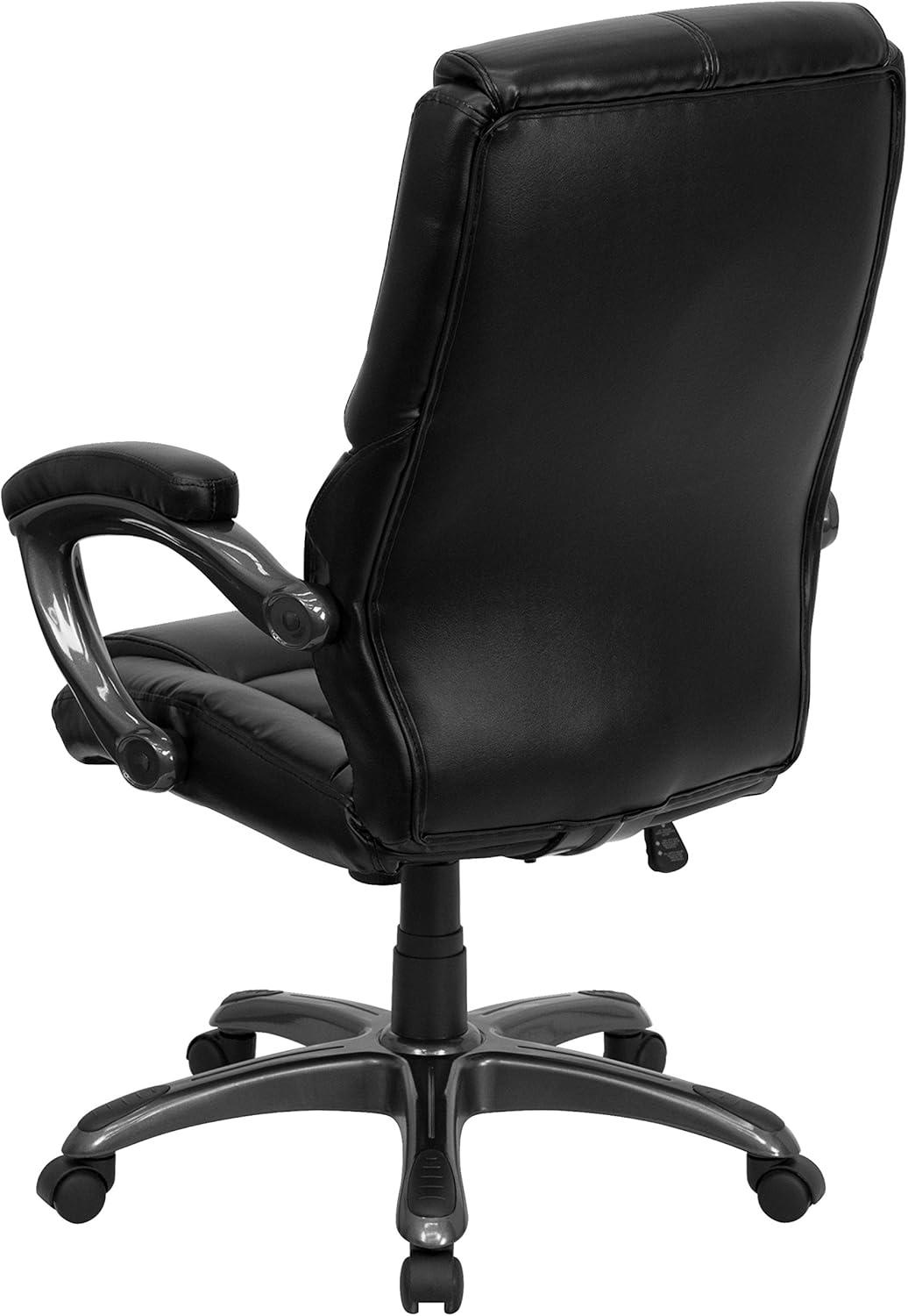 Flash Furniture Greer High Back Black LeatherSoft Executive Swivel Ergonomic Office Chair with Arms