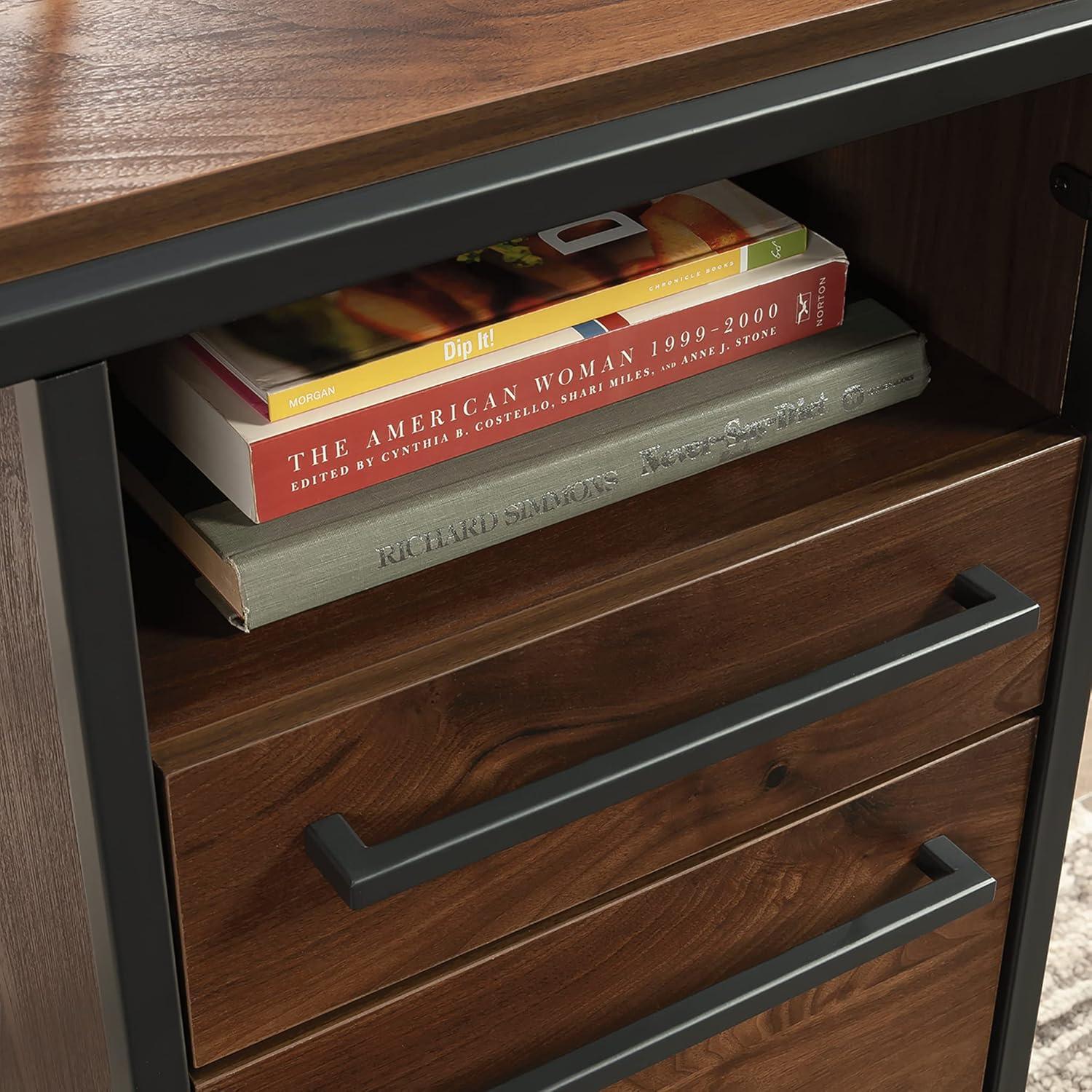 17 Stories Home Office Desk with Drawers and Open Shelf