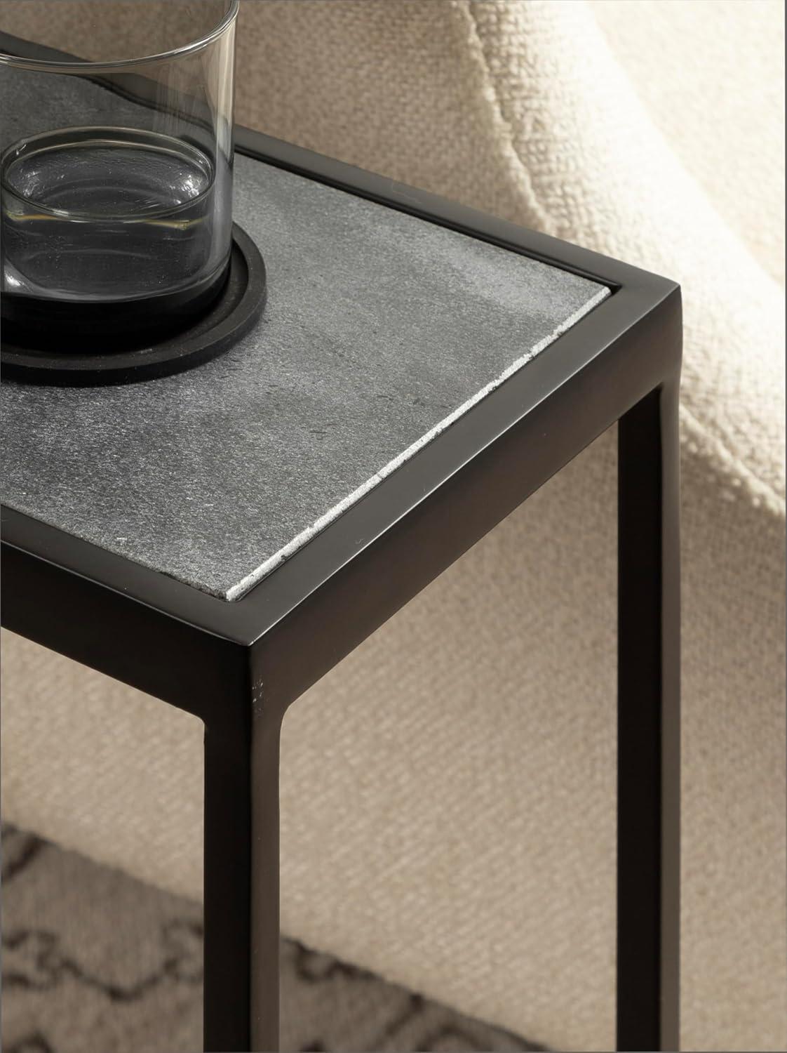 Kate and Laurel Jaspur Rectangle Metal Side Table, 16x8x24, Silver