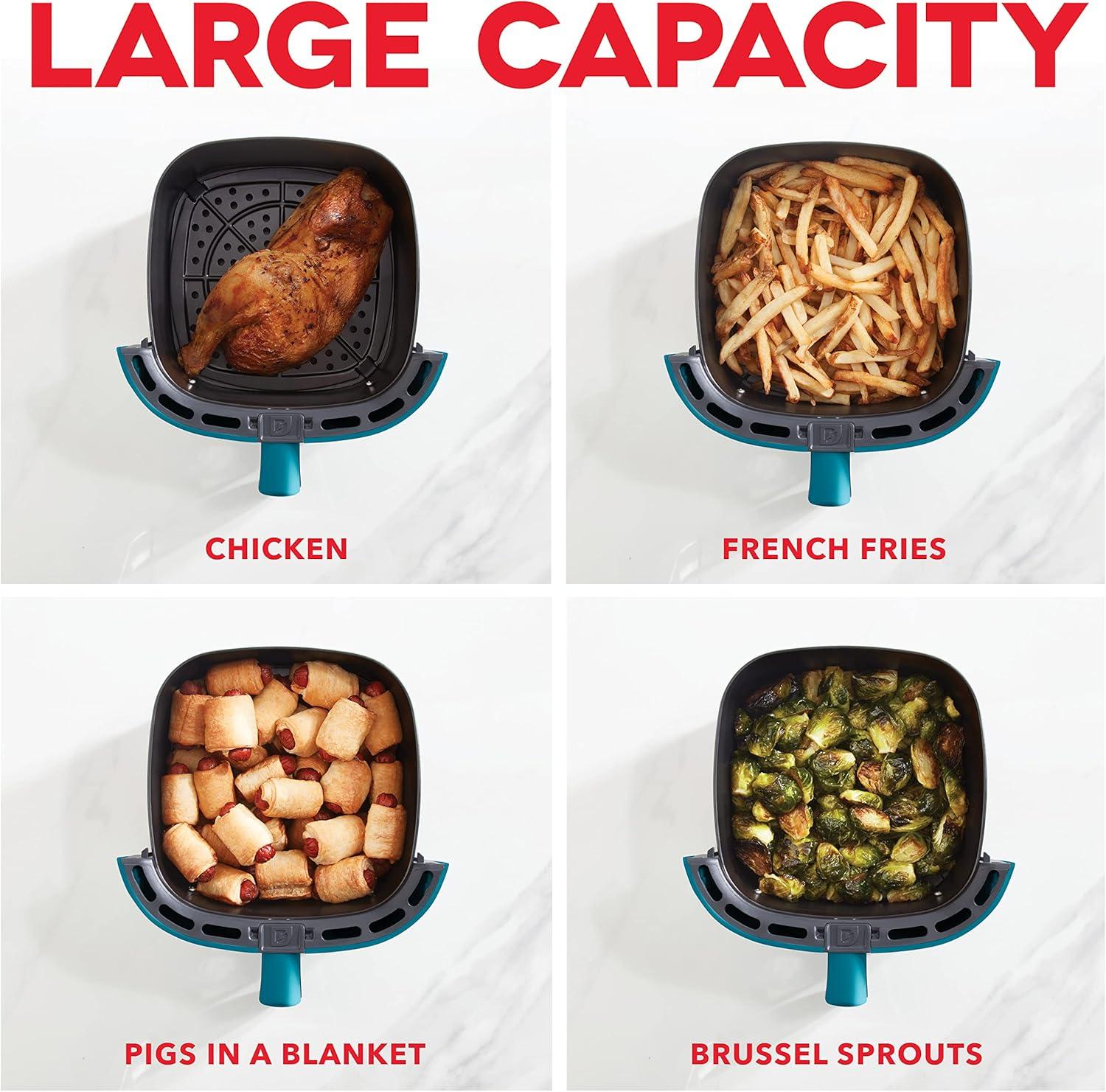 Dash Tasti Crisp 2.6 qt Air Fryer, Teal - Auto Shut off, Non-Stick Fry Basket