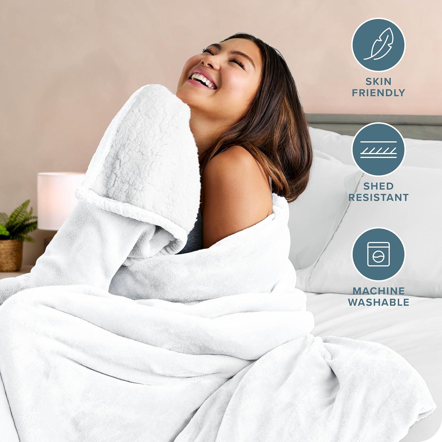 Bare Home Sherpa Fleece Blanket