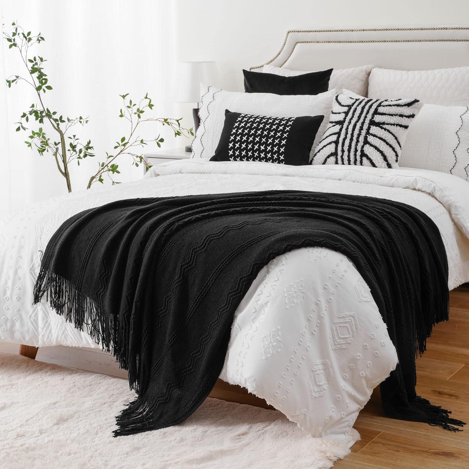Battilo Home Throw Blanket for Couch, Textured Soft Throw Blankets, Decorative Knitted Blanket for Home Living Room Decor, 50"x60" | Wayfair