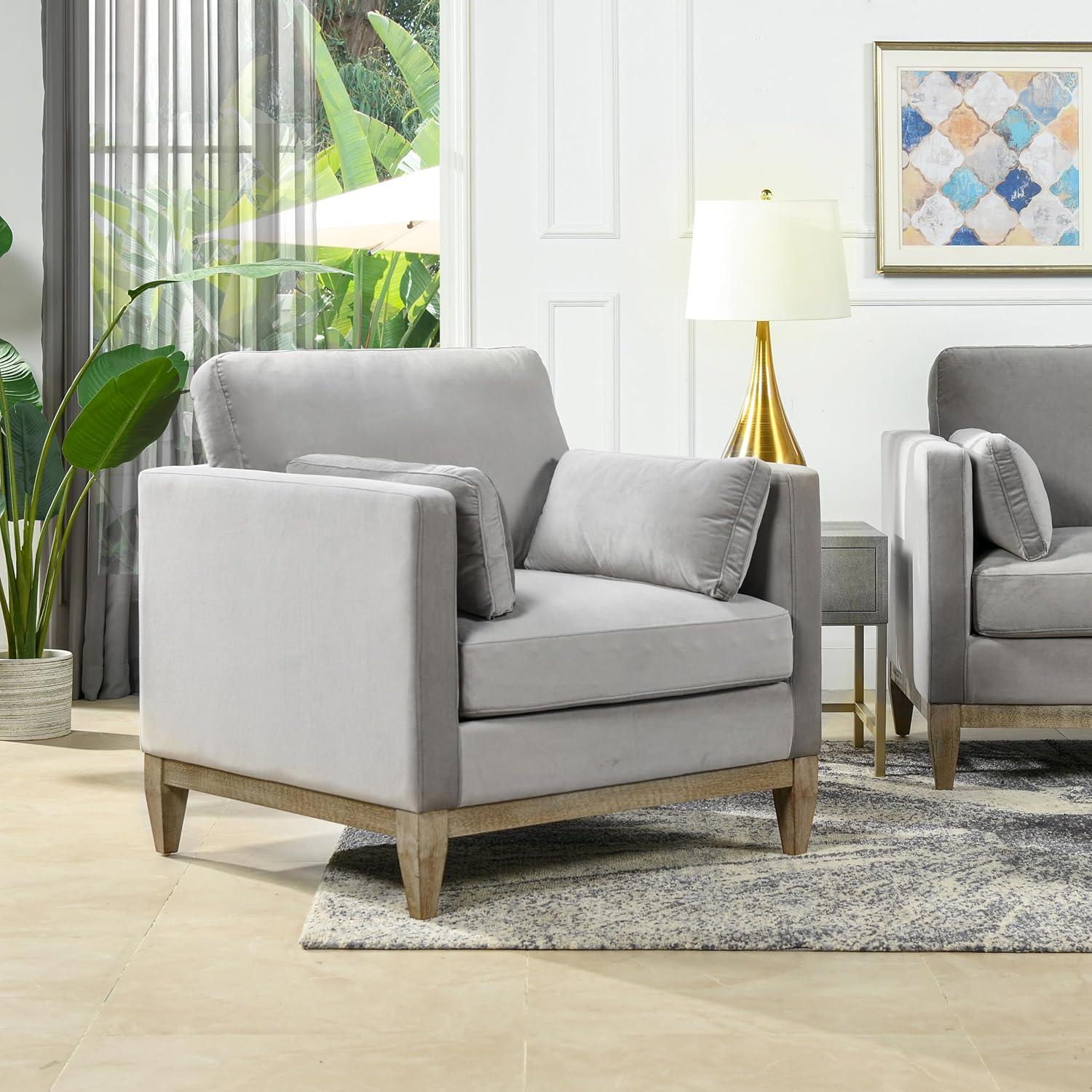 Jennifer Taylor Home Knox 36" Modern Farmhouse Arm Chair Opal Grey