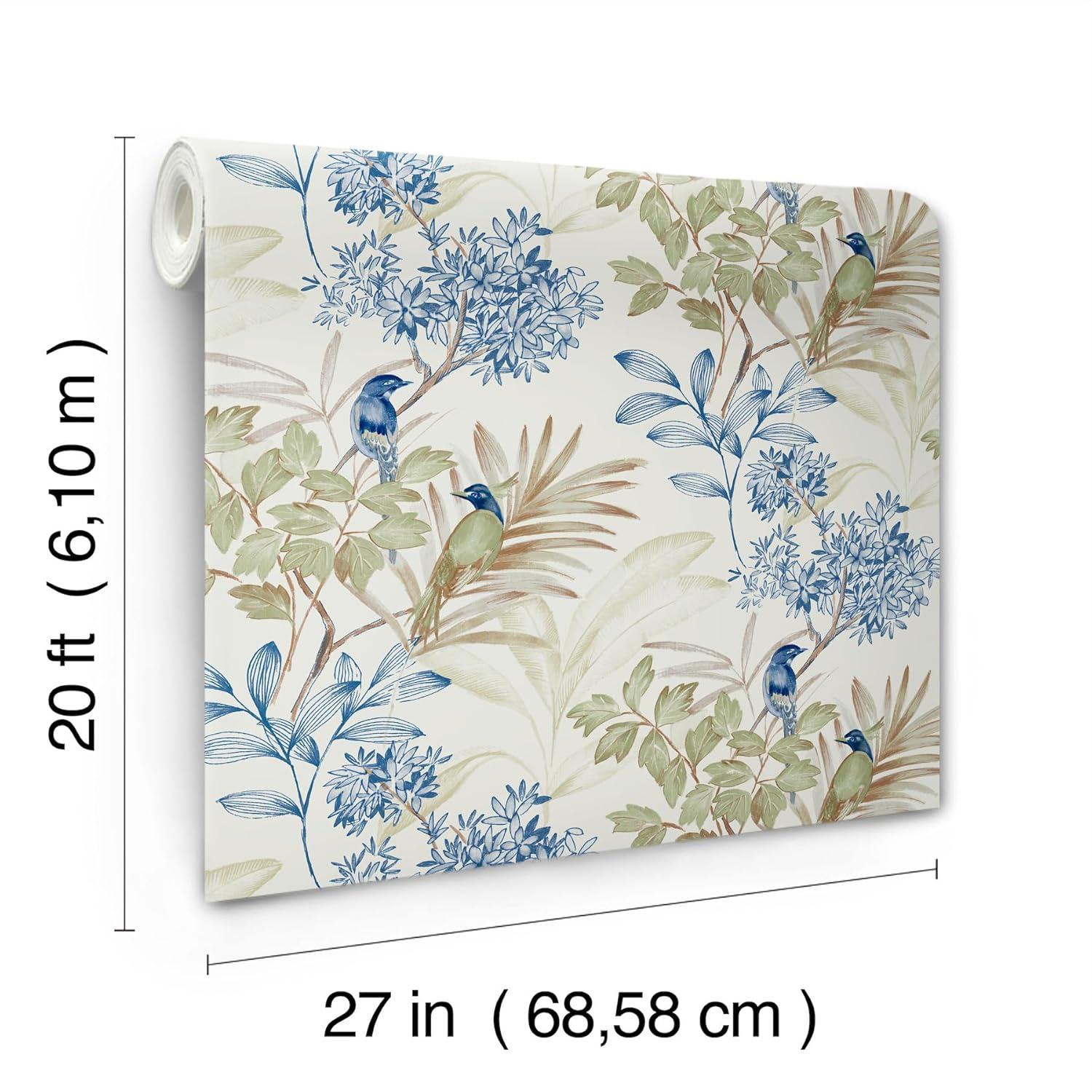 York Wallcoverings Handpainted Songbird Peel & Stick Floral Roll