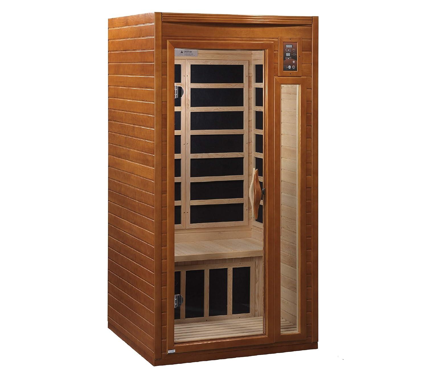 Dynamic Infrared Dynamic Infrared 1 - Person Bluetooth Compatible FAR Infrared Sauna with Remote Control in Hemlock