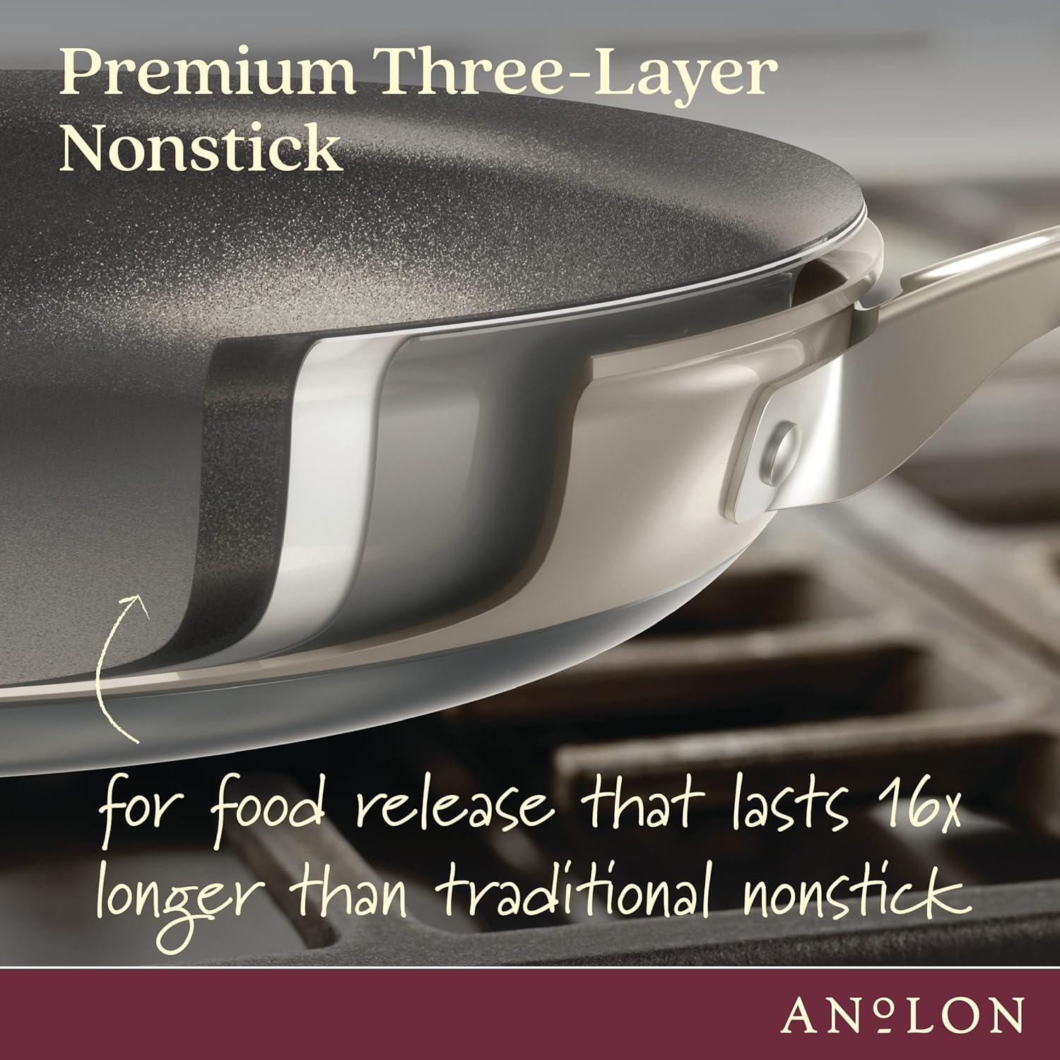 Anolon Achieve Hard Anodized Nonstick Saucepot with Lid, 4 Quarts