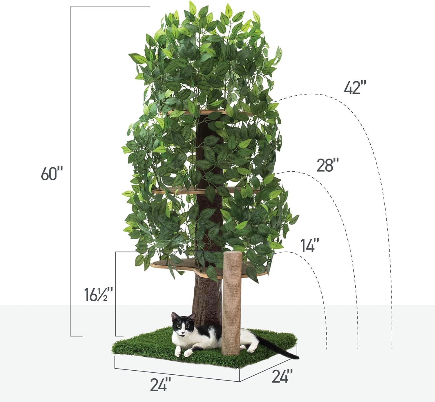 Green Multi-Level Cat Tree House with Scratching Post