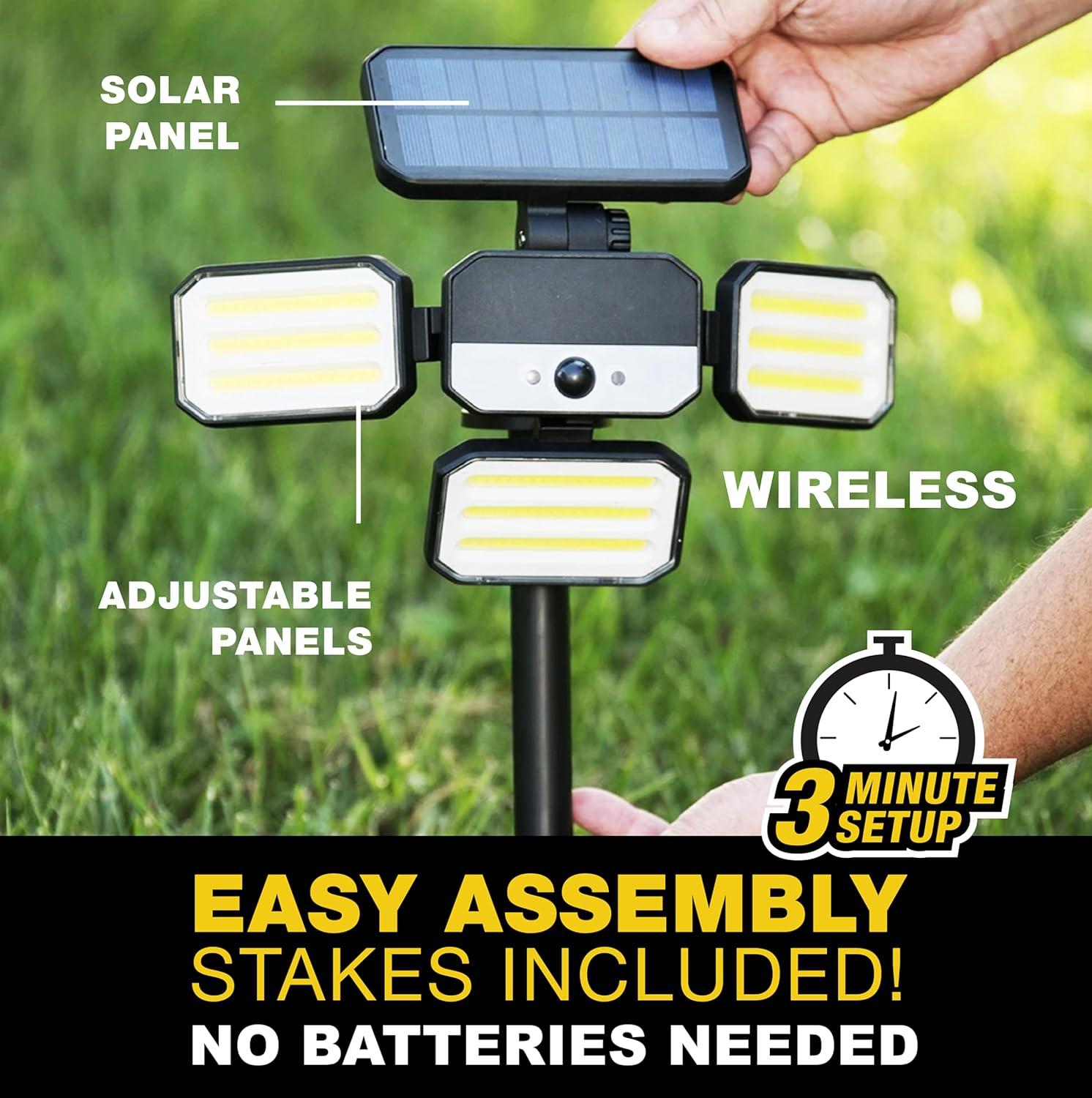 Bell + Howell Bell+Howell Bionic Solar Powered Floodlight with Remote Control, Wide Angle and Motion Activated
