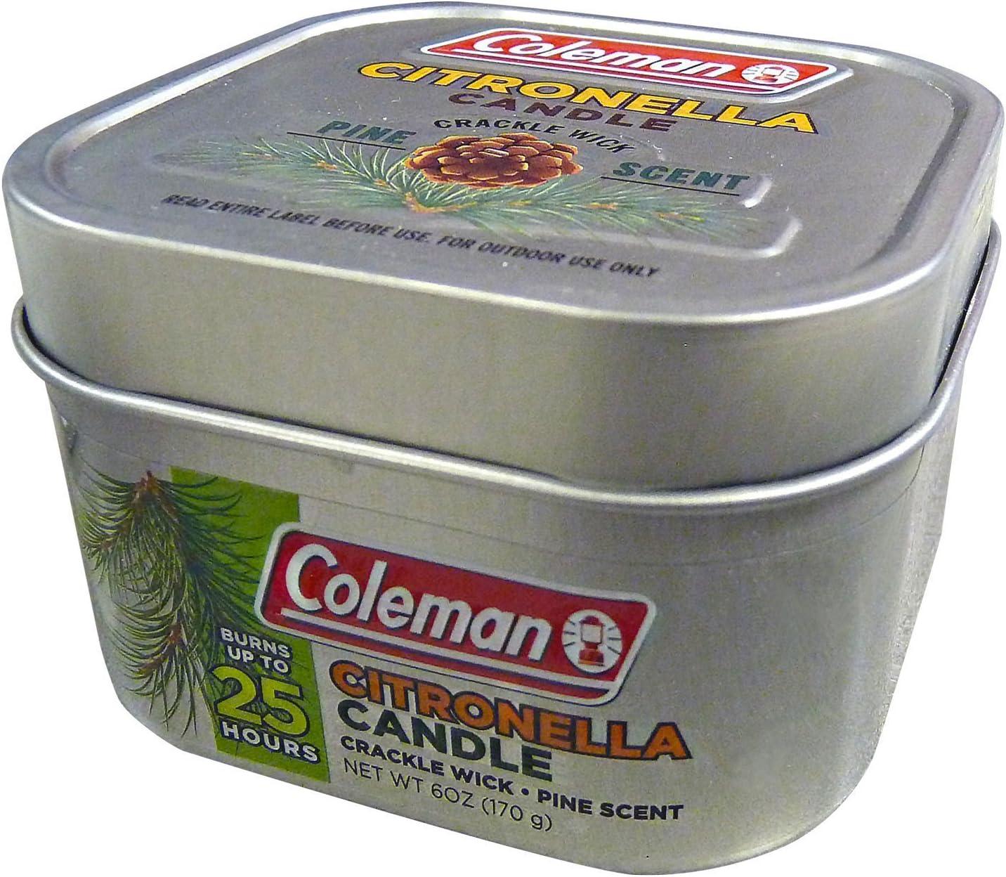 Coleman Repellents Pine Citronella Candle, 6 oz., Silver