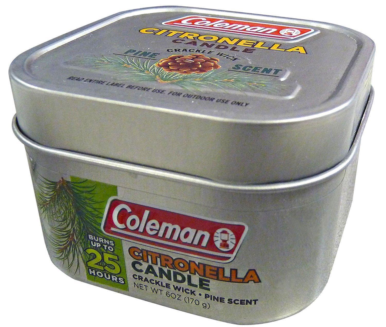 Coleman Repellents Pine Citronella Candle, 6 oz., Silver