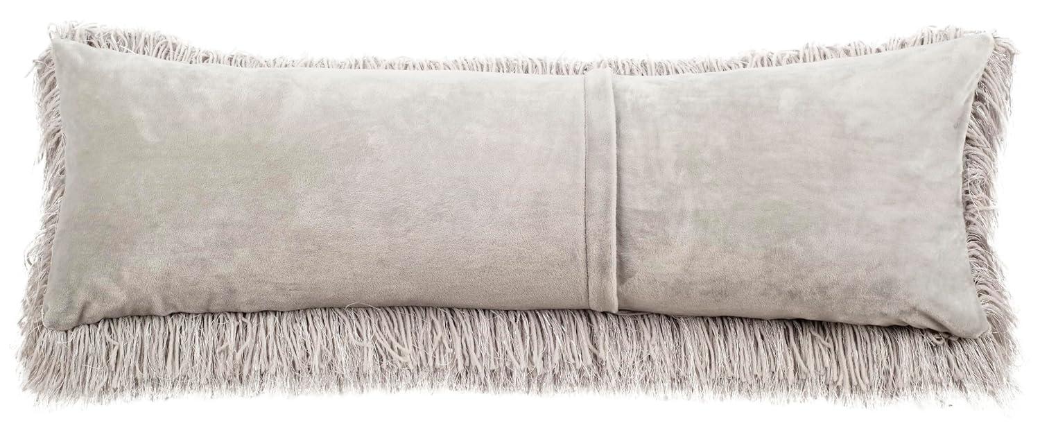 Shag Modish Metallic Pillow - Metallic Silver - 14"X24" - Safavieh