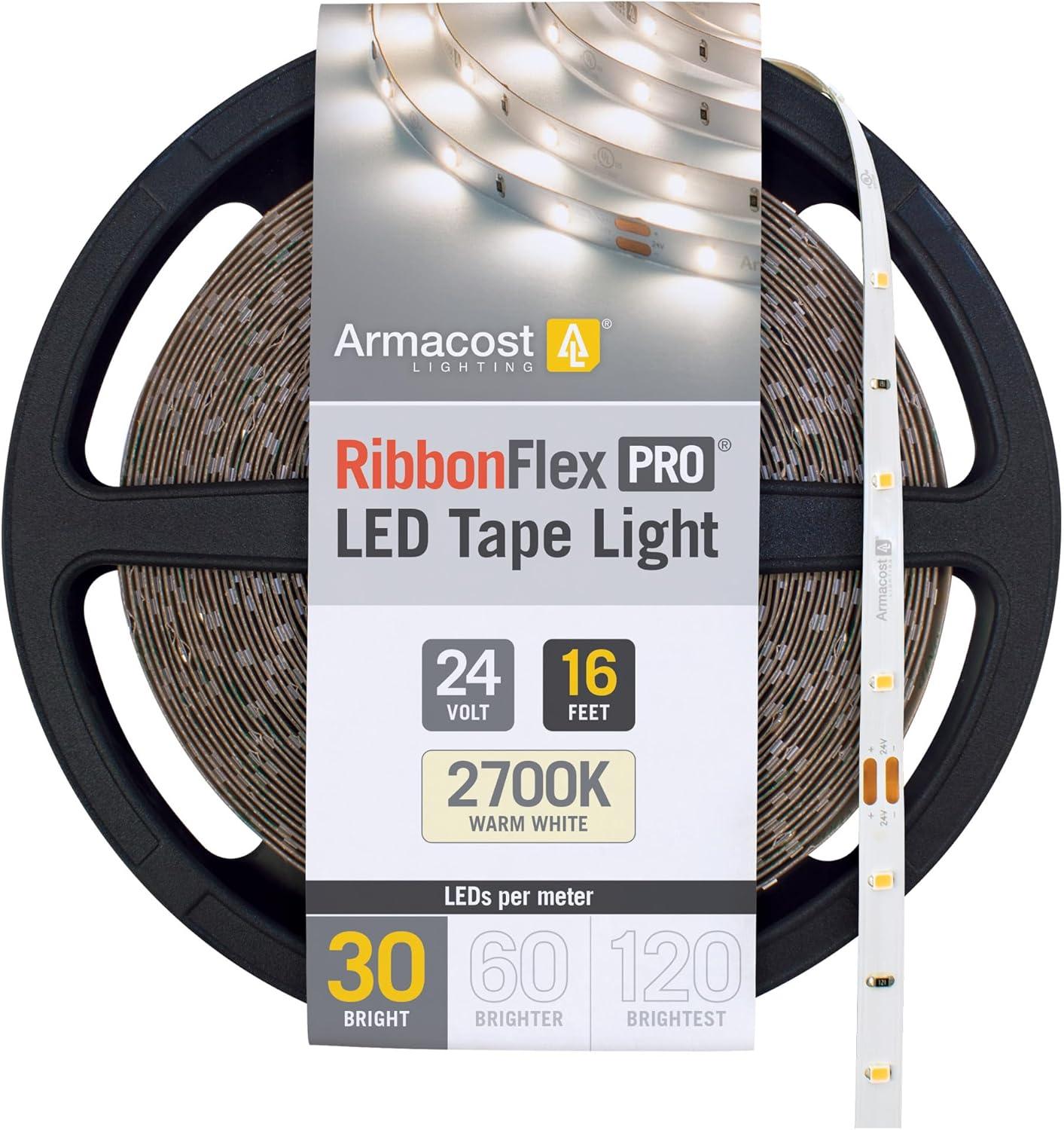 RibbonFlex Pro 24V Warm White LED Under Cabinet Strip Light