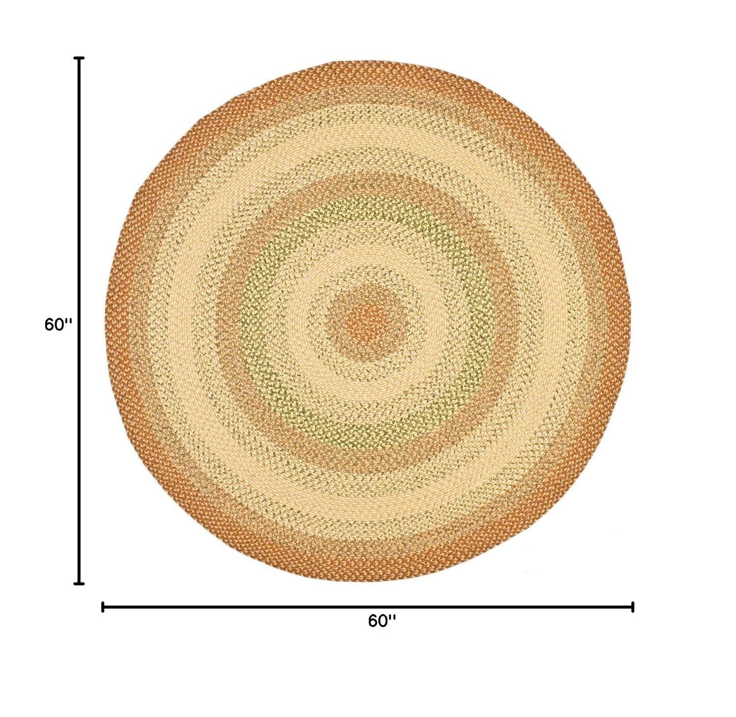 Braided BRD303 Hand Woven Area Rug - Rust/Multi - 5' round - Safavieh.