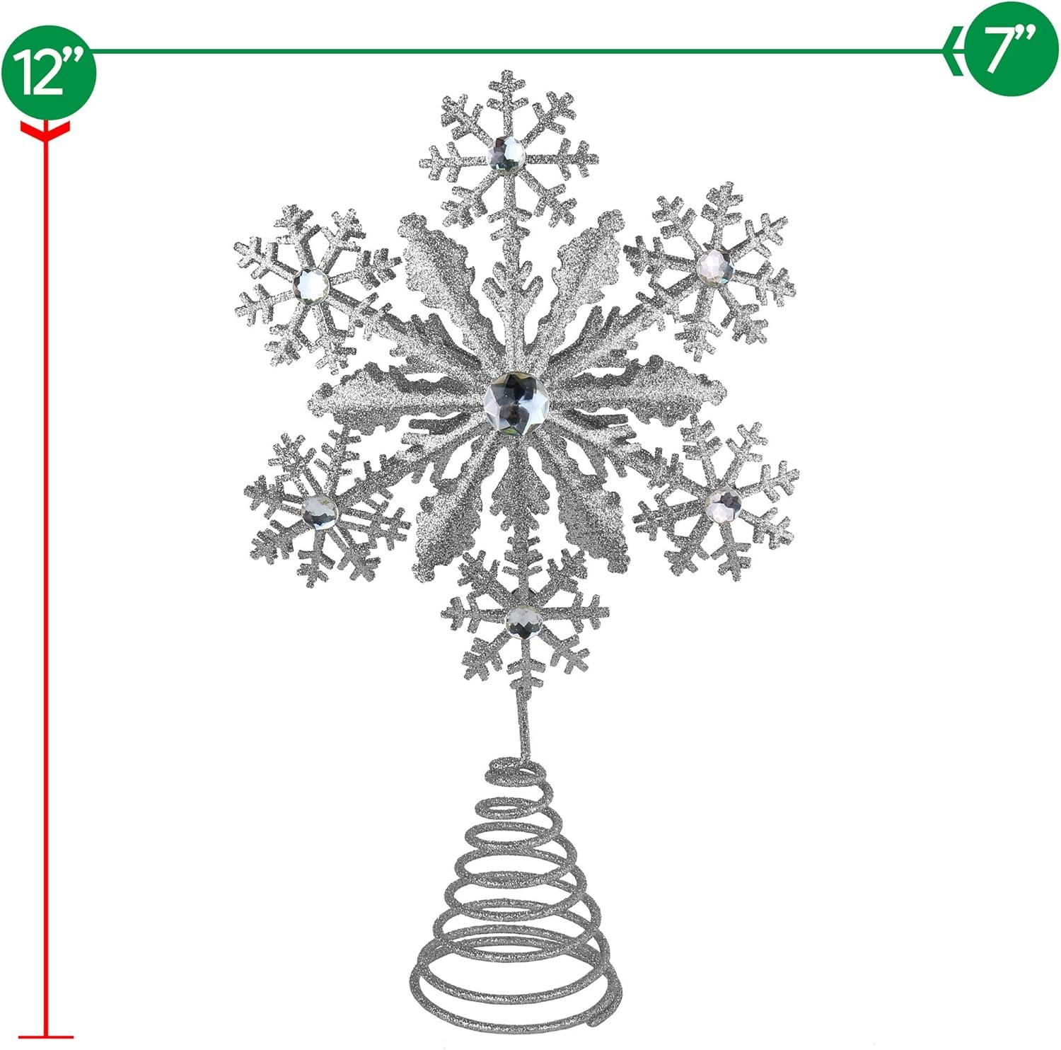 Ornativity Glitter Snowflake Tree Topper - Silver