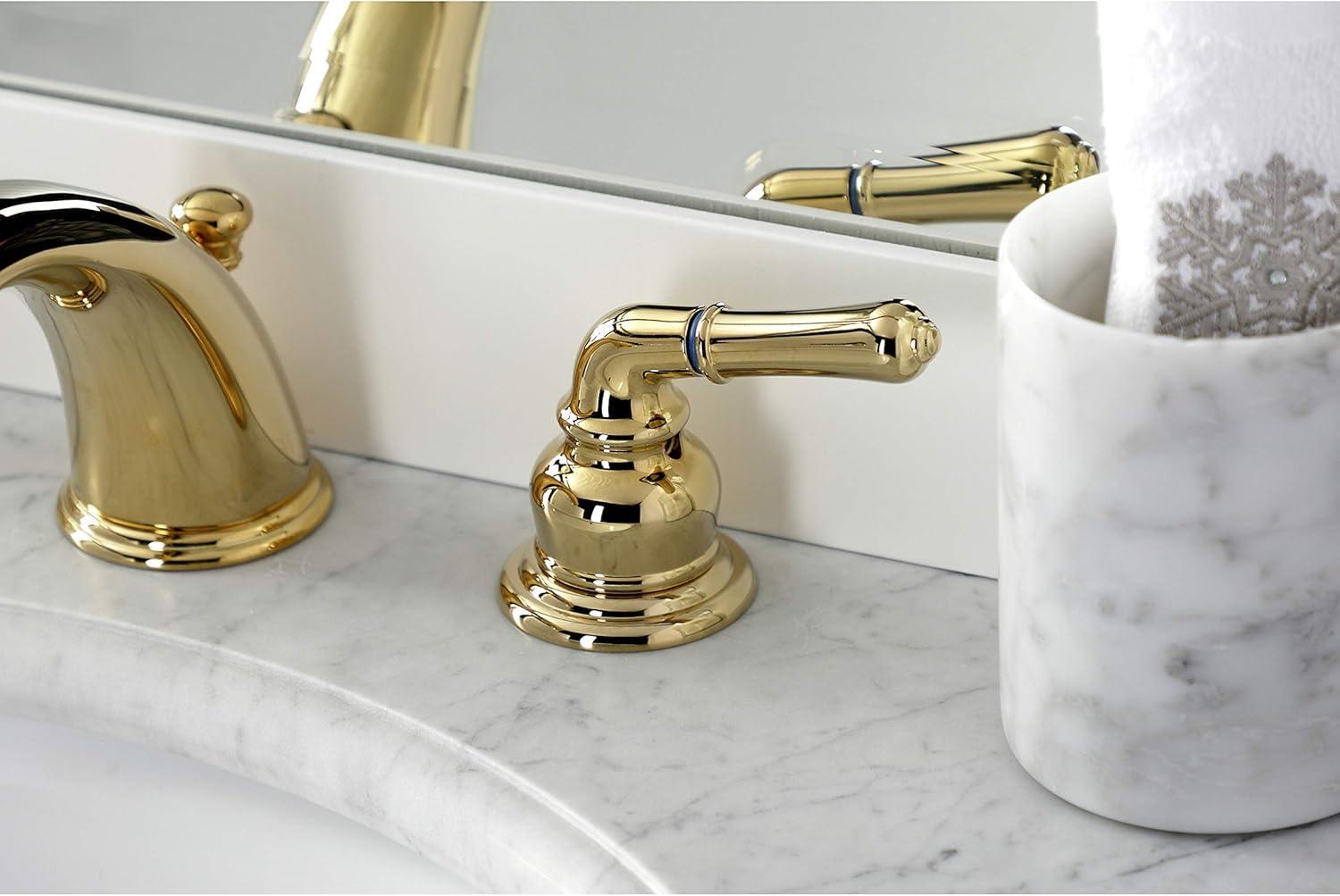 Kingston Brass KB962B Kingston Brass Magellan Two-Handle 3-Hole Deck Mount Widespread Bathroom Faucet with Brass Pop-Up Drain