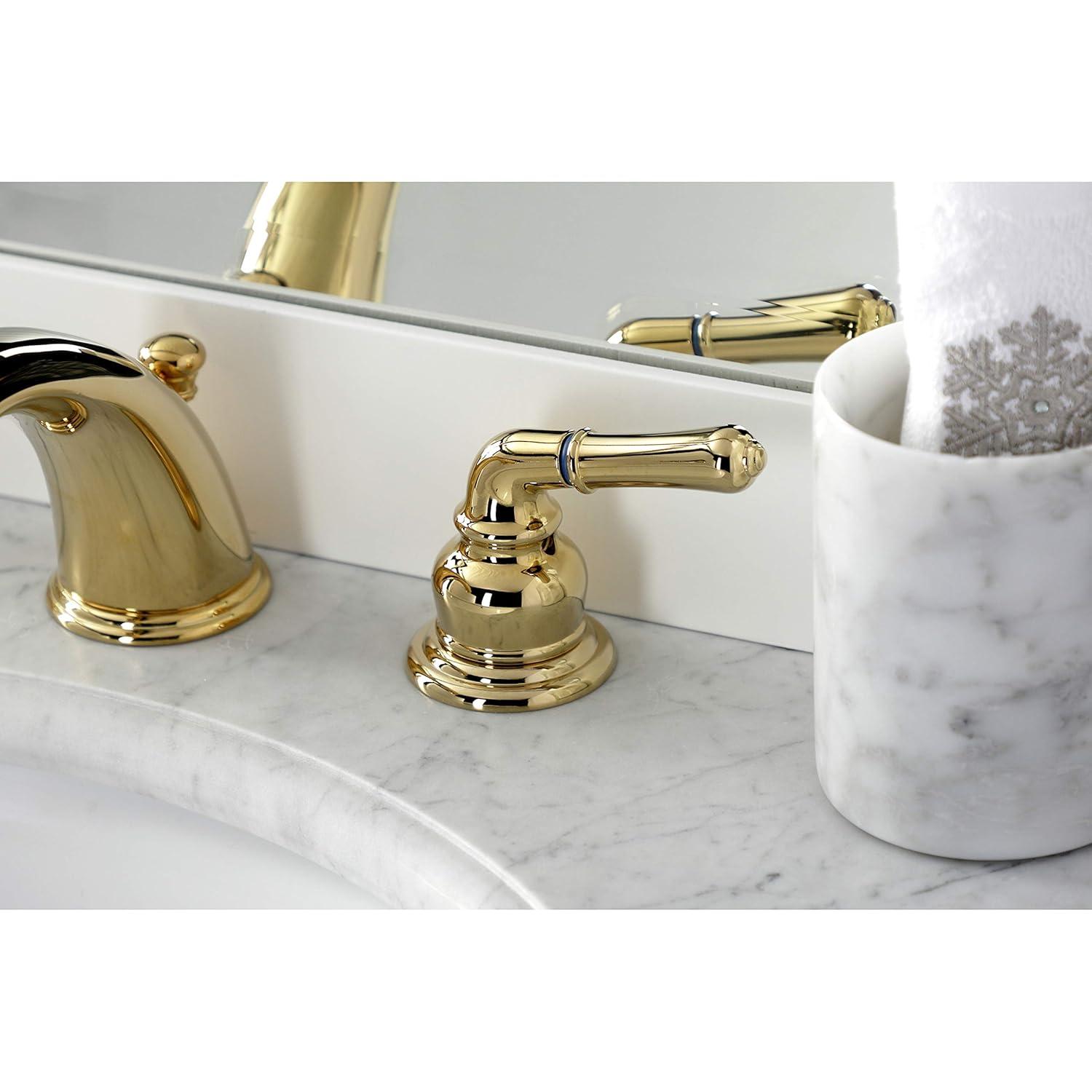 Kingston Brass KB962B Kingston Brass Magellan Two-Handle 3-Hole Deck Mount Widespread Bathroom Faucet with Brass Pop-Up Drain