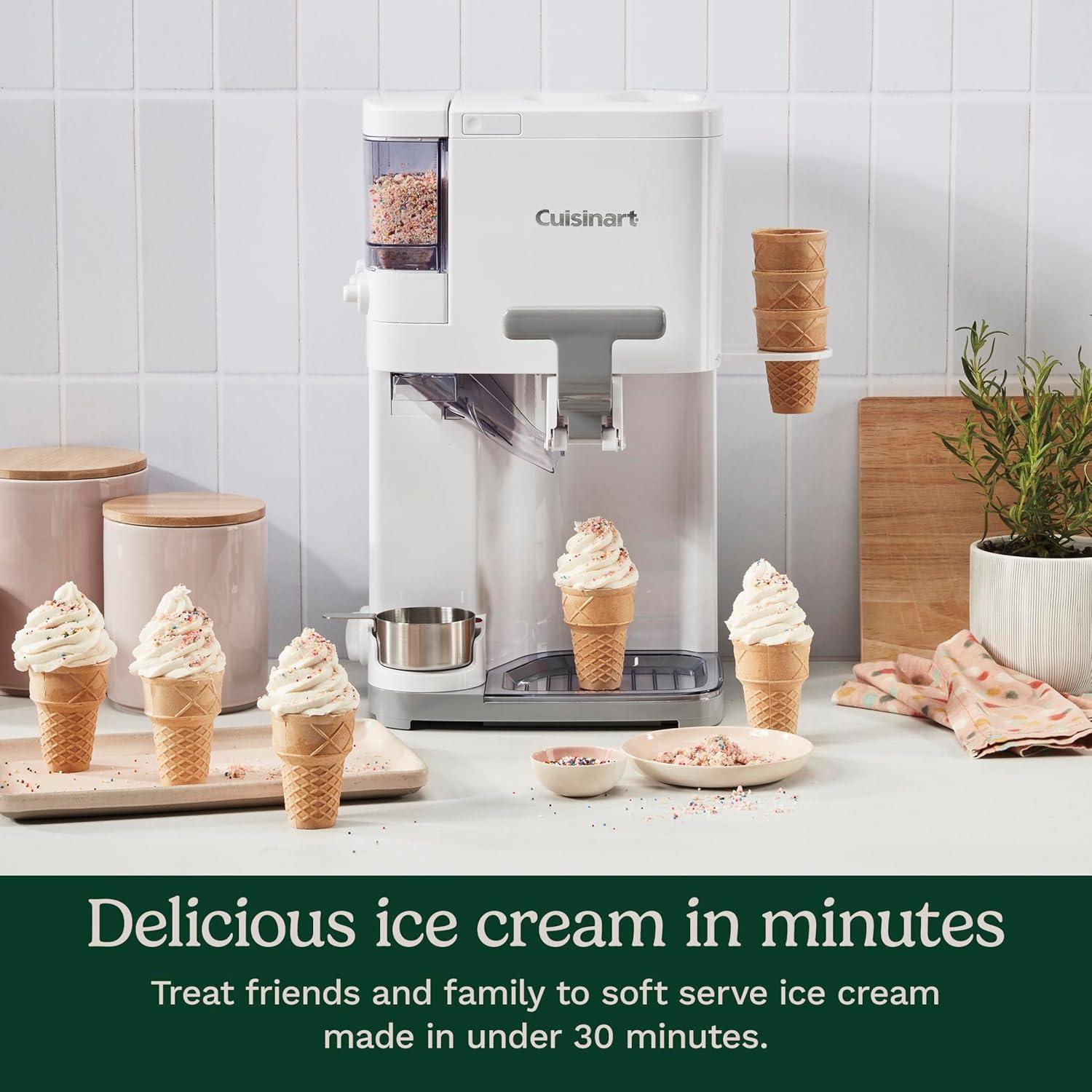 Cuisinart Mix It In 1.5 Quart Soft Serve Ice Cream Maker for Frozen Yogurt, Sorbet, Gelato, Drinks