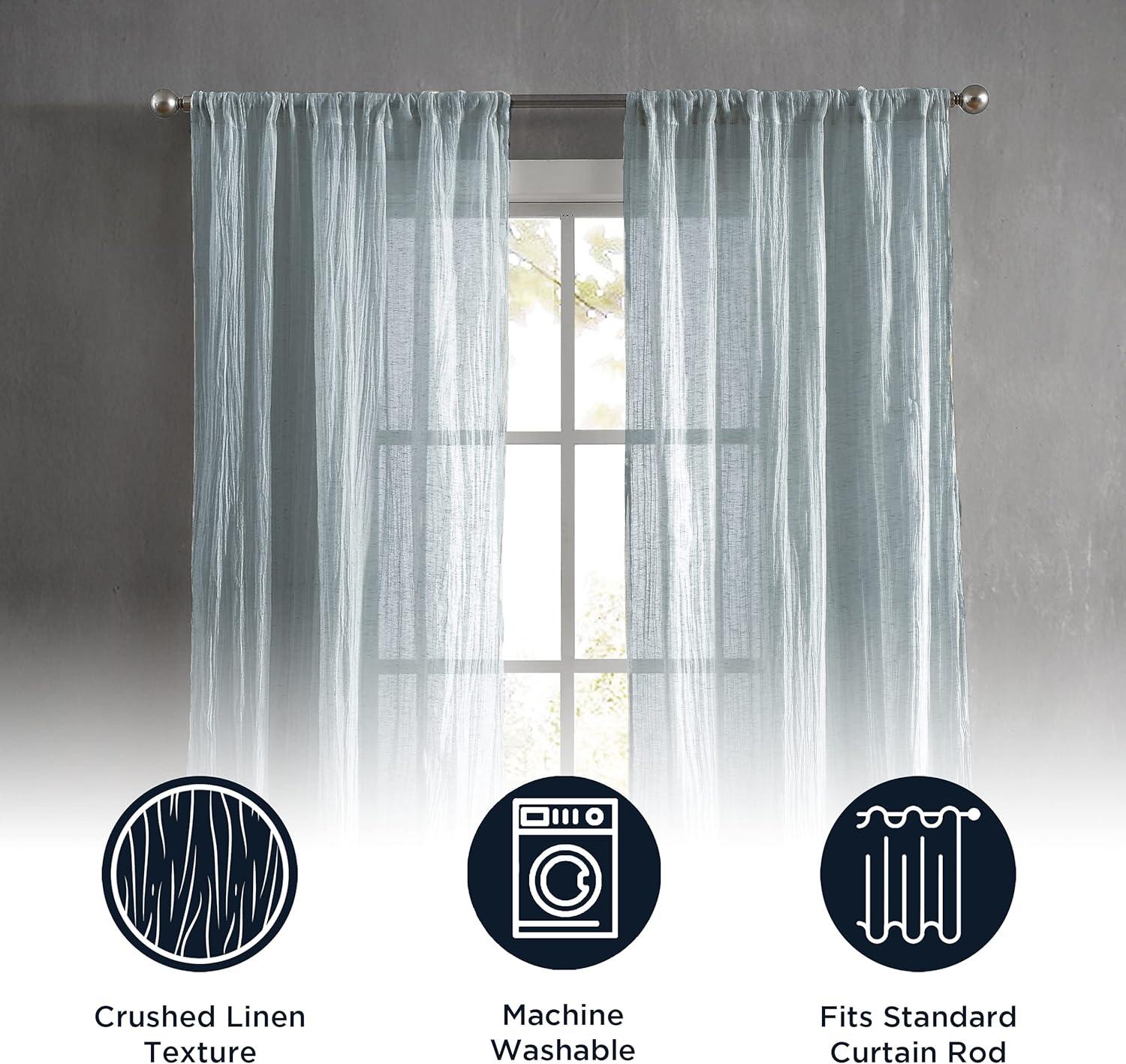 French Connection Kamra Solid Semi-Sheer Curtain Panels