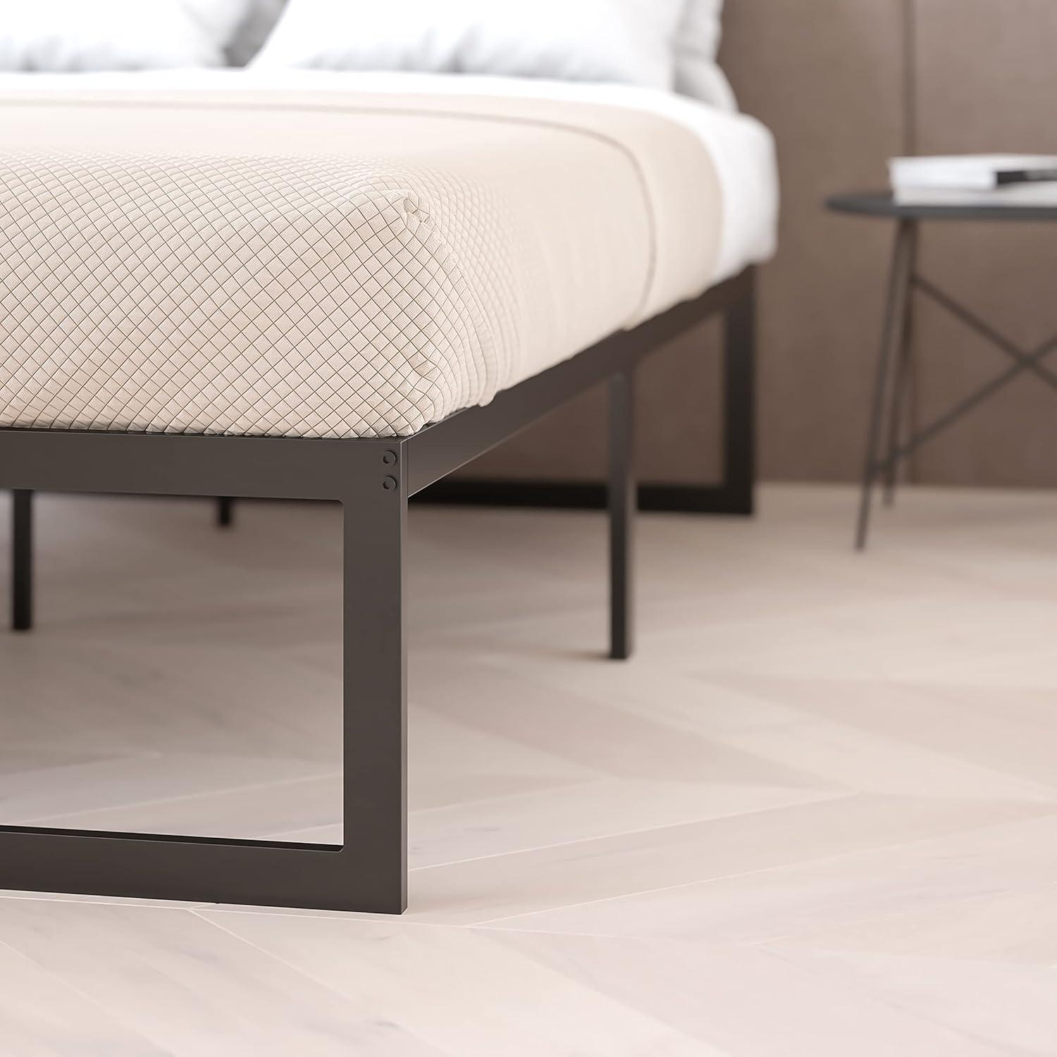 Flash Furniture 14 Inch Metal Platform Bed Frame - No Box Spring Needed with Steel Slat Support and Quick Lock Functionality (Full)