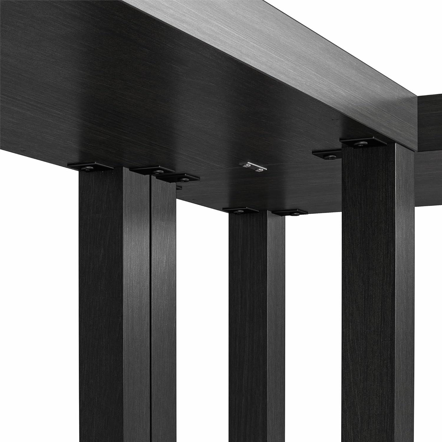 Black MDF Rectangular Sofa Accent Tables with Storage