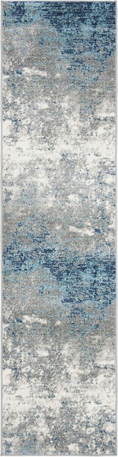 Jasper JSP107 Power Loomed Runner Rug - Grey/Blue - 2'x8' - Safavieh.