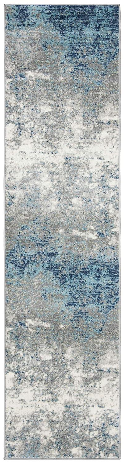 Jasper JSP107 Power Loomed Runner Rug - Grey/Blue - 2'x8' - Safavieh.