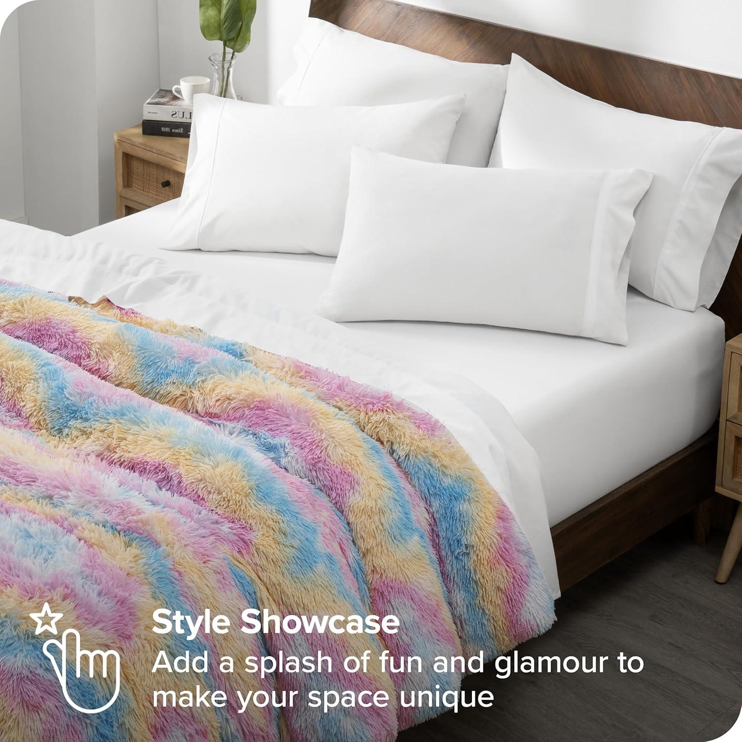 Multi Tie-Dye Twin/Twin XL Shaggy Duvet Cover by Bare Home