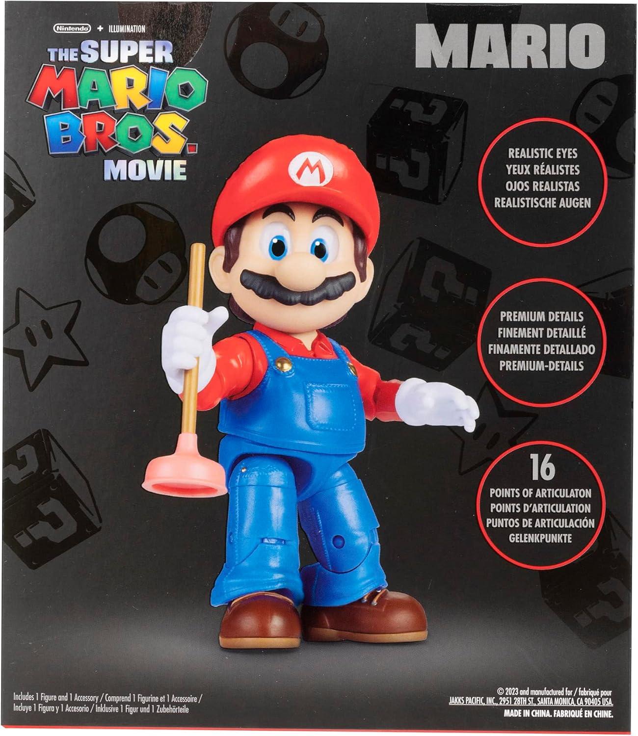 Nintendo The Super Mario Bros. Movie Mario Figure with Plunger Accessory