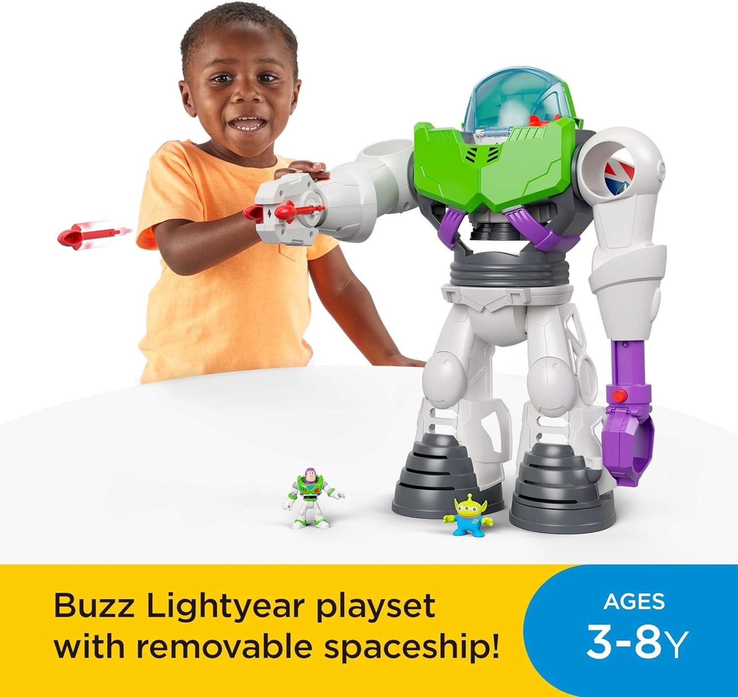 Fisher-Price Imaginext Preschool Toy Disney Pixar Toy Story Buzz Lightyear Robot Playset with Spaceship