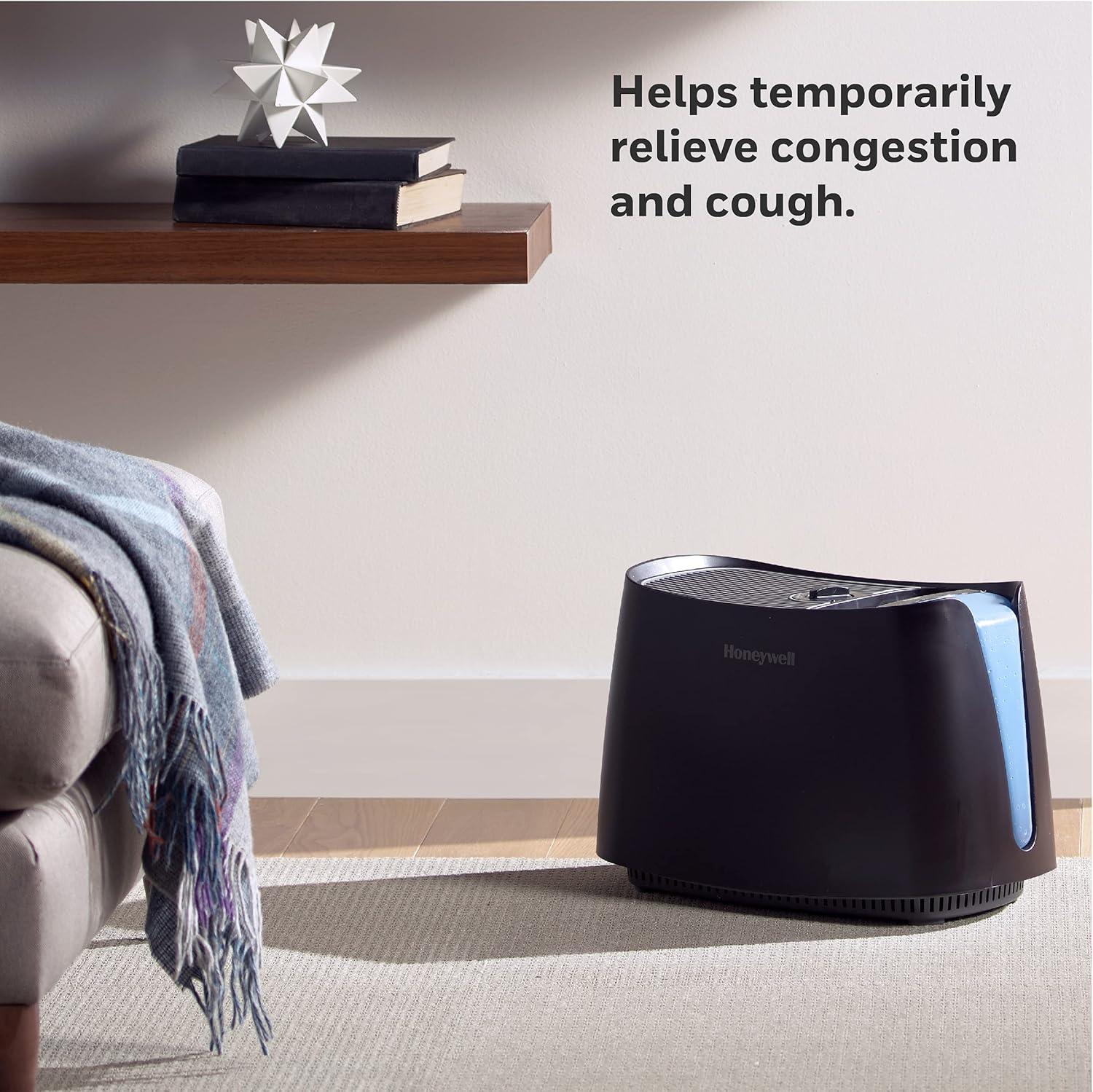 Honeywell 1.1 gal 400 sq ft Cool Moisture Humidifier, Black, HCM350B