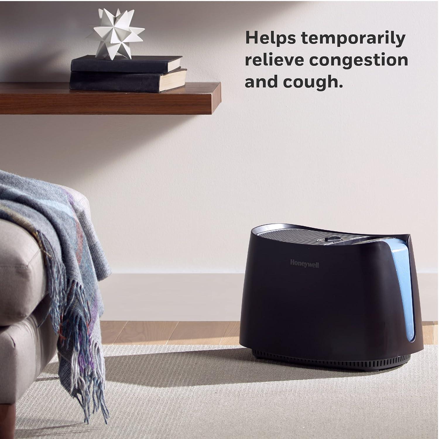 Honeywell 1.1 gal 400 sq ft Cool Moisture Humidifier, Black, HCM350B