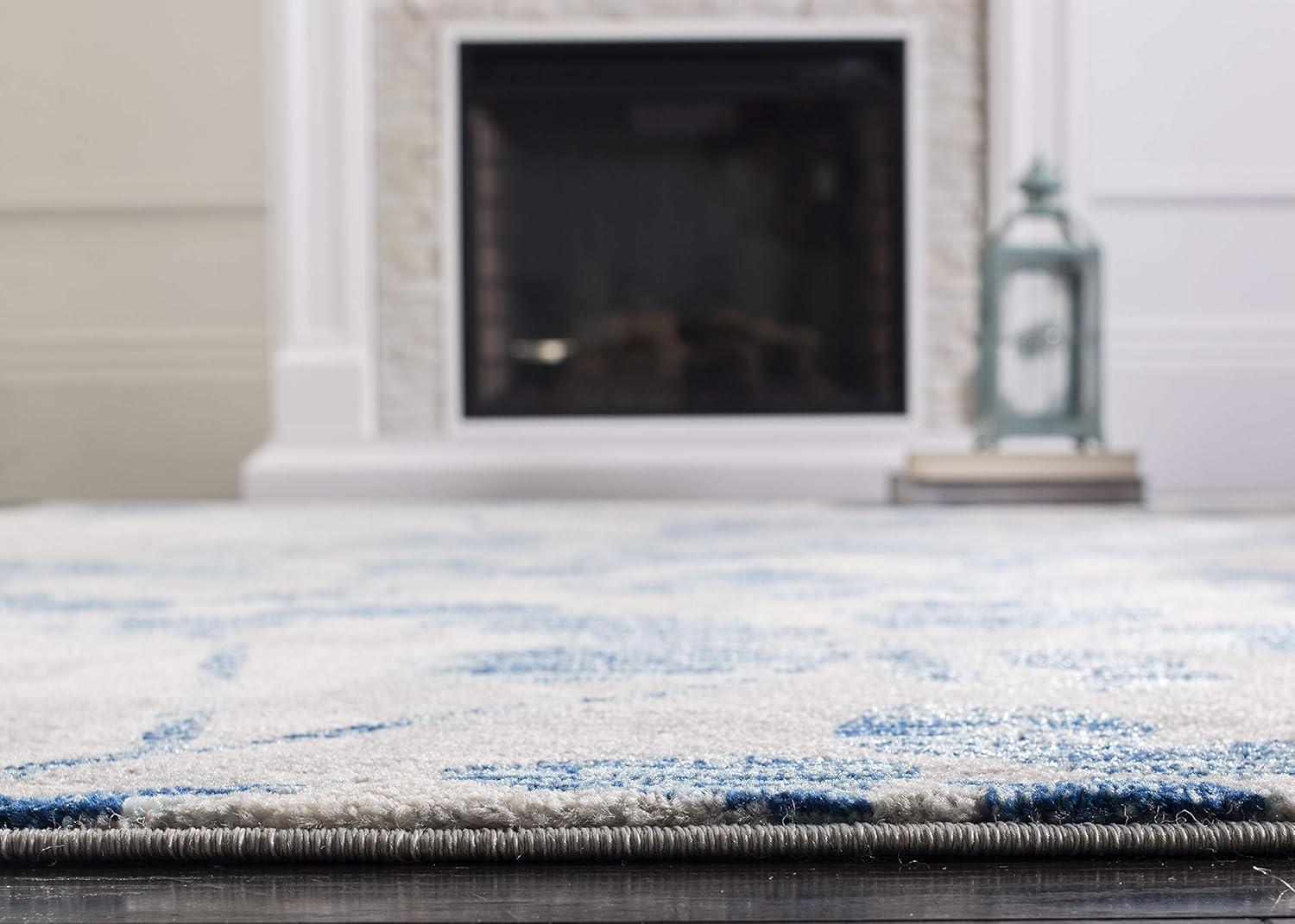 Evoke EVK236 Power Loomed Area Rug - Grey/Light Blue - 6'7"x9' - Safavieh.