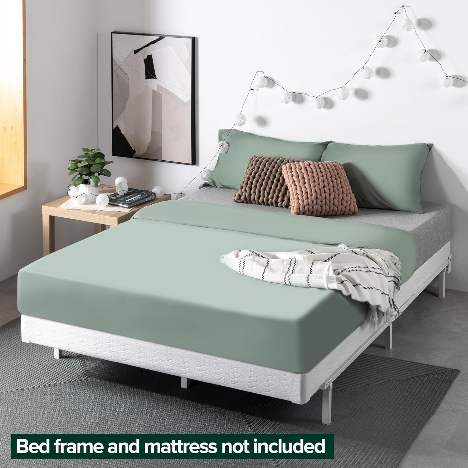 California King 5" Metal Smart BoxSpring Mattress Base with Quick Assembly Gray - Zinus: Steel Frame, Polyester Cover, 5-Year Warranty