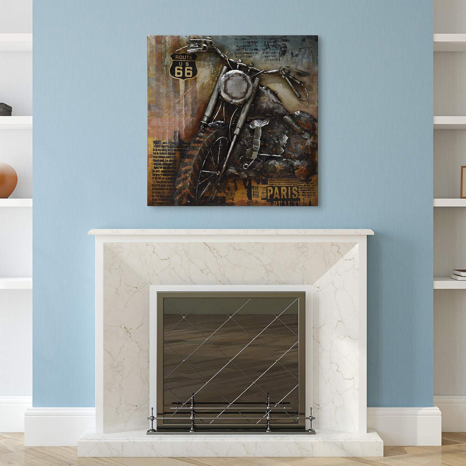 Empire Art Direct PMO-130310-4040 Primo Mixed Media Hand Painted Iron Wall Sculpture - Motorcycle 1