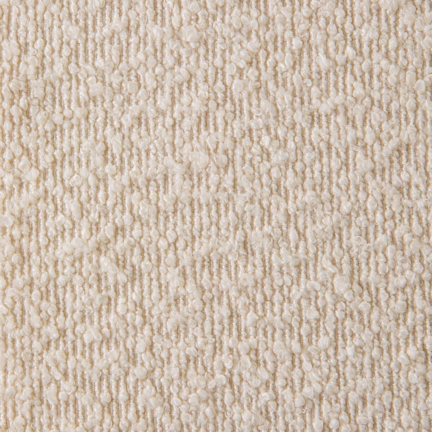 Harper Metal Bench with Boucle Upholstered Cushion, Cream and Black