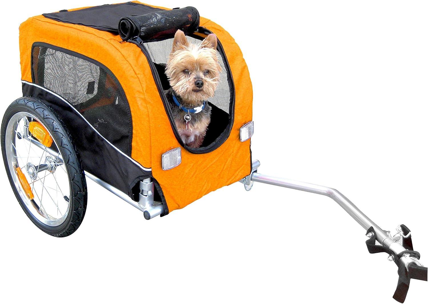 Booyah Small Orange Pet Bicycle Trailer