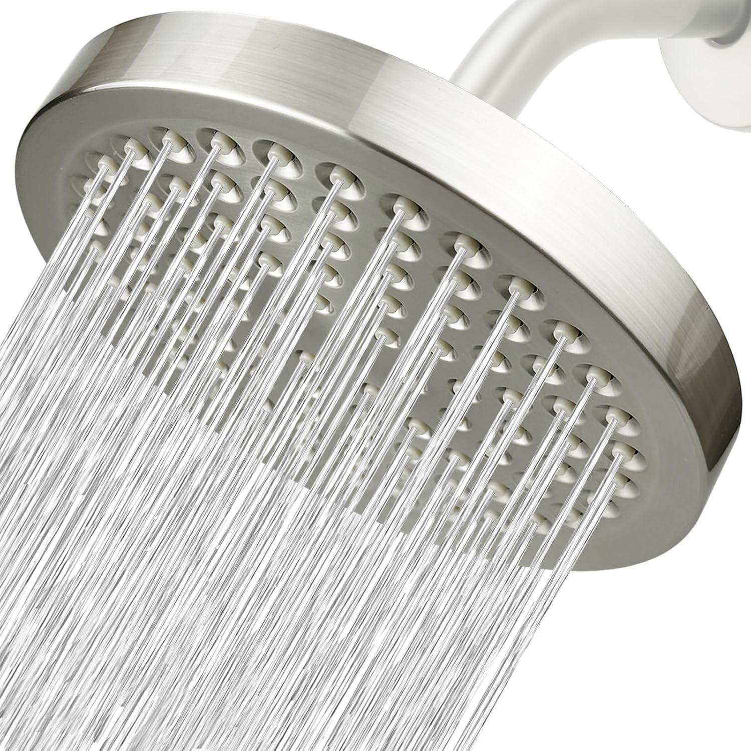 Brushed Nickel High Pressure Rain Shower Head with Arm