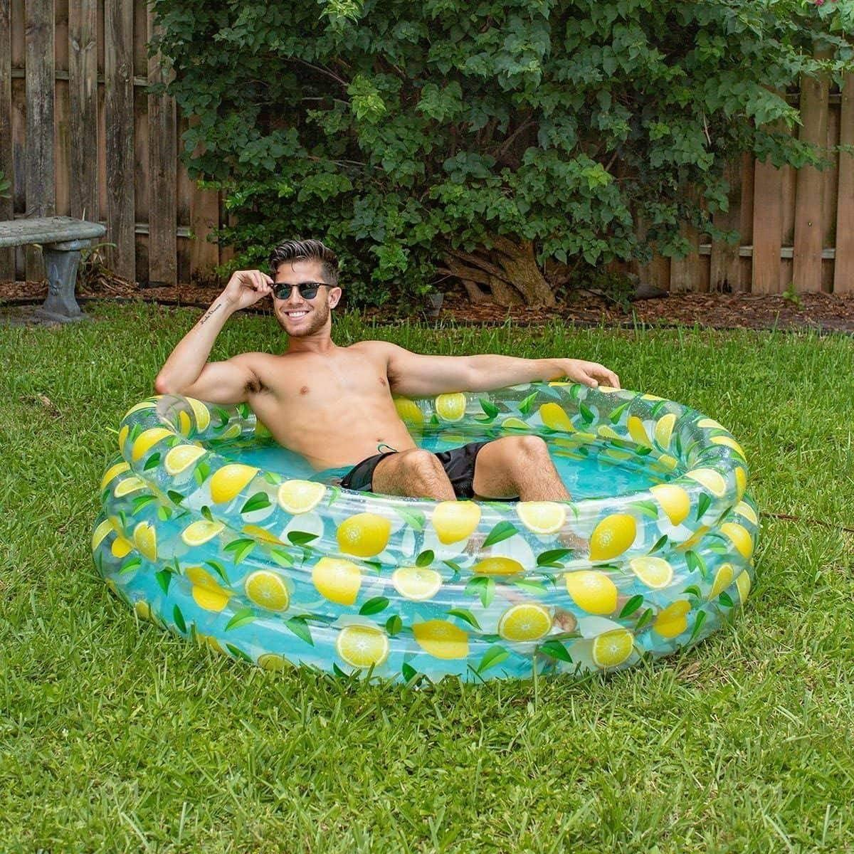 HeSLehs Lemon Print Designer Sunning Pool