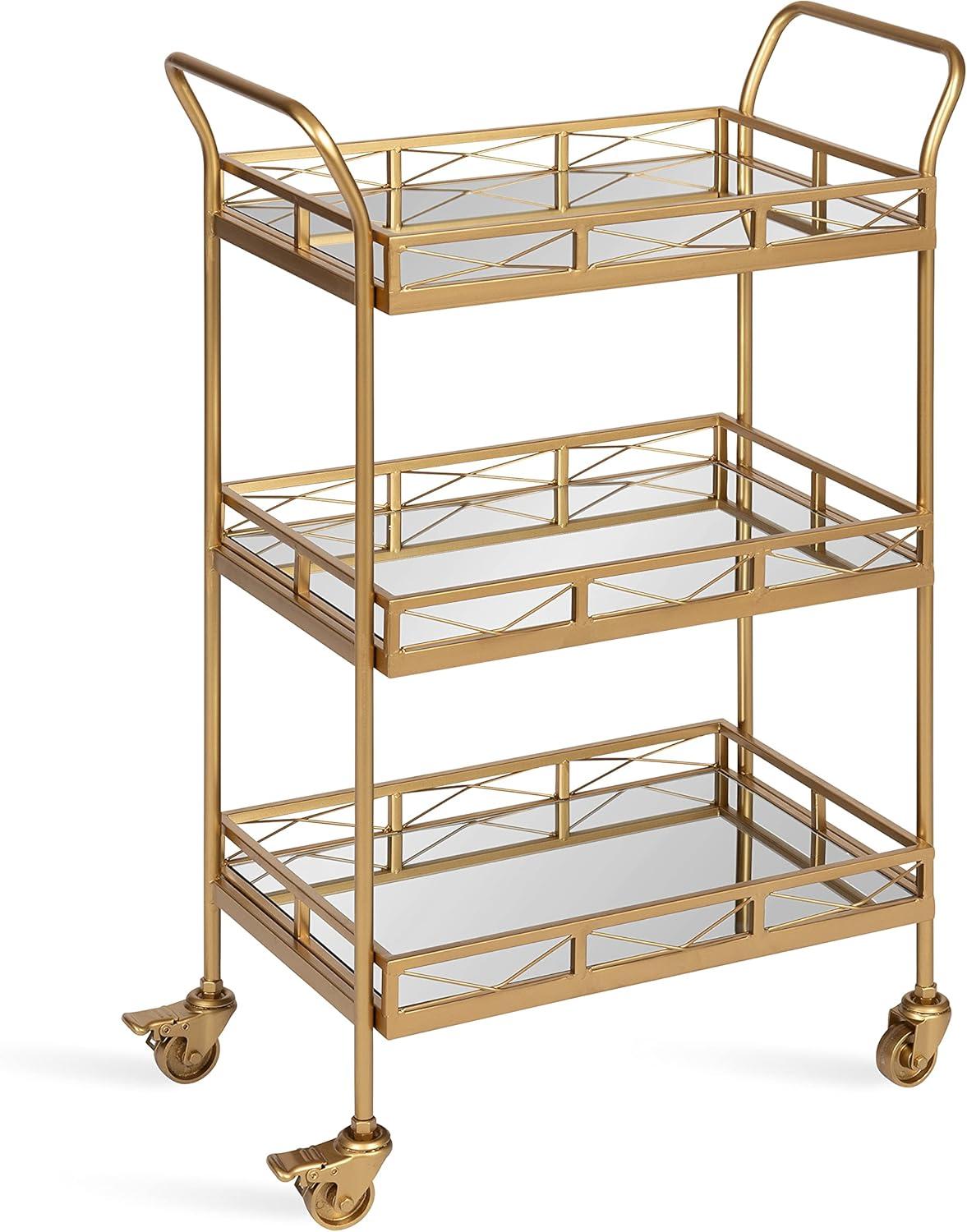 Kate and Laurel Ketia Metal Tray Bar Cart