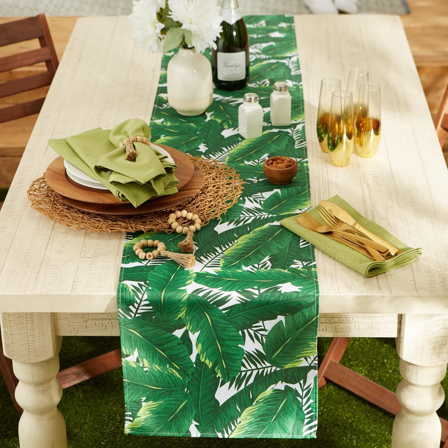 Shahan Banana Leaf Outdoor Table Runner