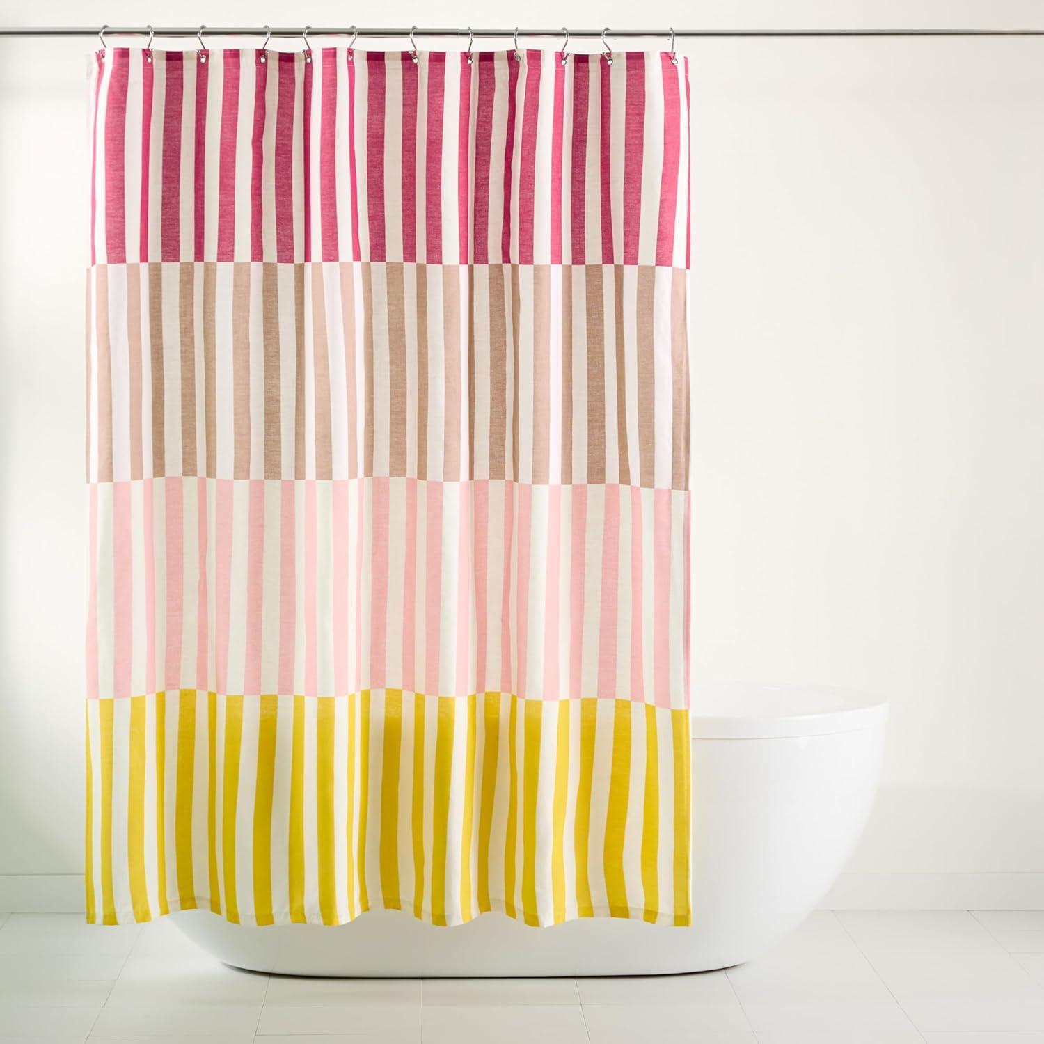 Town & Country Living Town & Country Play Adeline Offset Stripe Fabric Shower Curtain 70"X72"