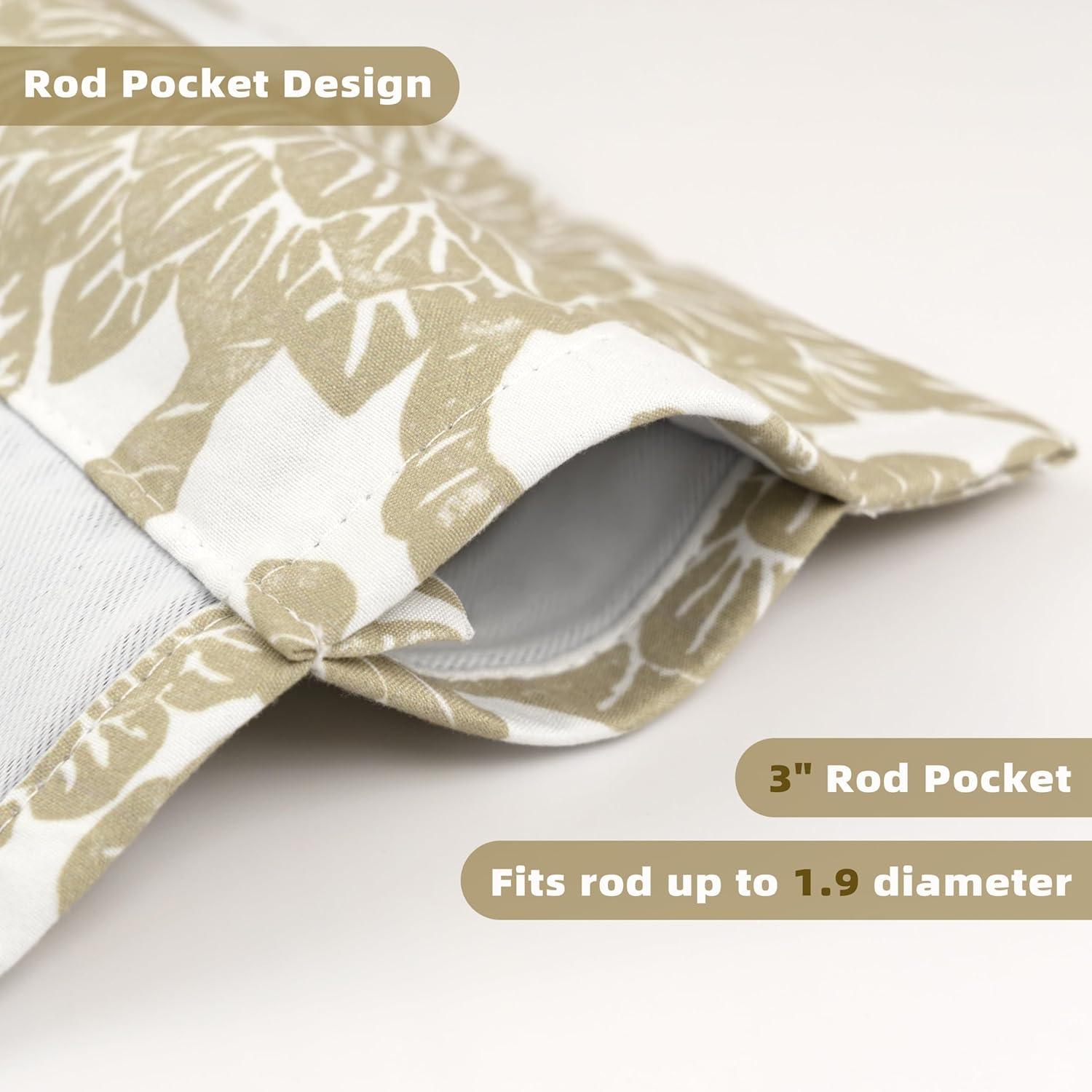 DriftAway Daisy Dahlia Blooming Flower/Floral Lined Thermal Insulated Energy Saving Window Curtain Valance for Living Room/Bedroom/Kitchen, 2 Layers, Rod Pocket, 52"x18"+2’’Header (Navy)