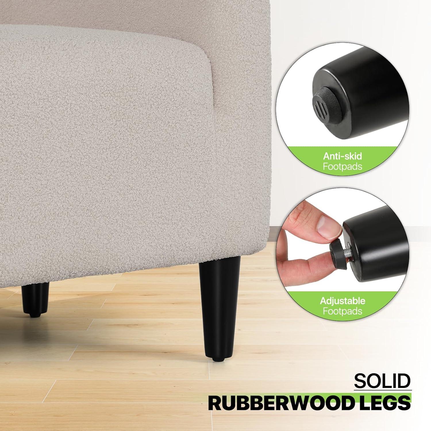 Latitude Run® Hasting Upholstered Barrel Shaped Accent Chair Stylish Home Office Sofa Chair with comfy Seat and Backrest Perfect for Living Room Bedroom