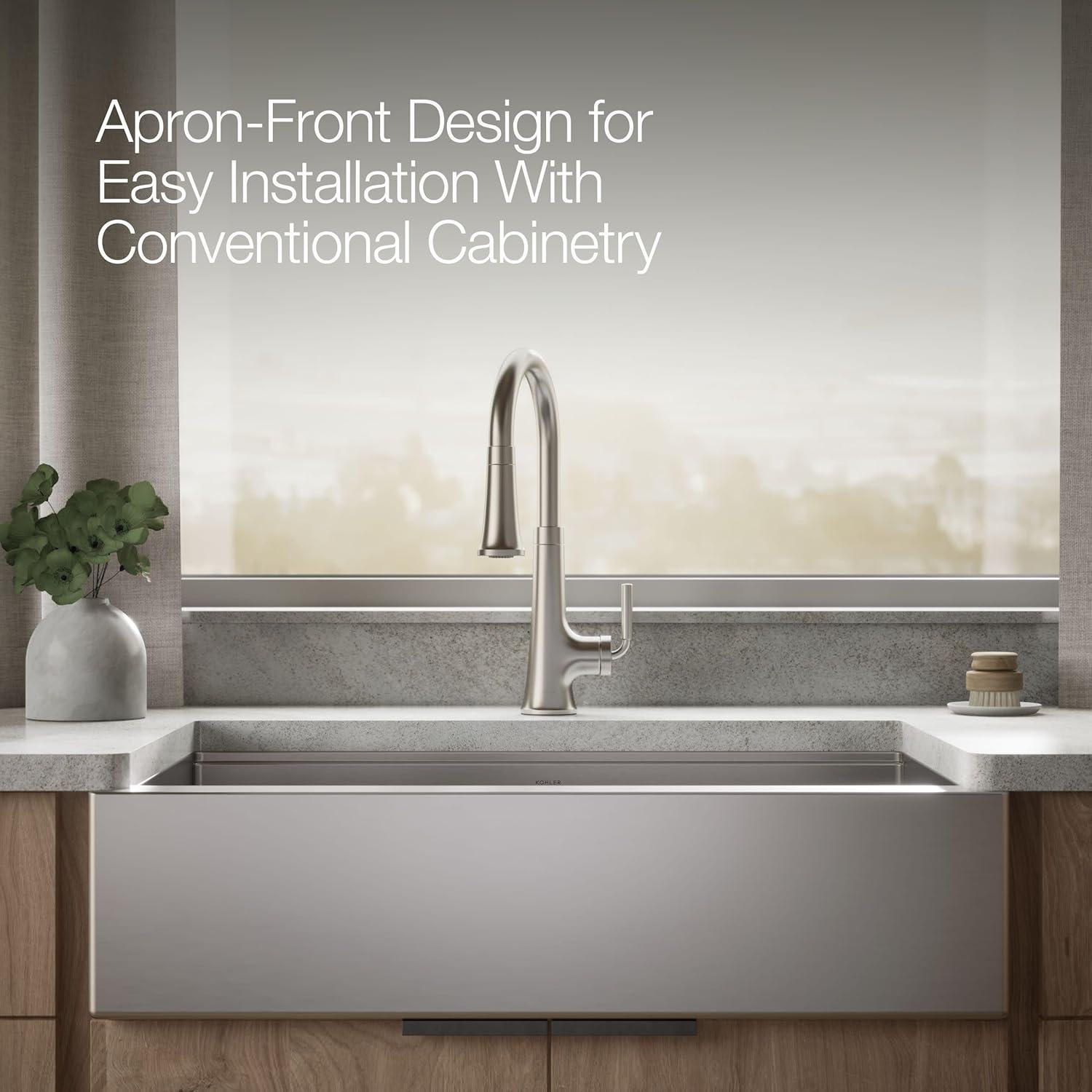 Strive 36" Stainless Steel Farmhouse Undermount Single-Bowl Kitchen Sink