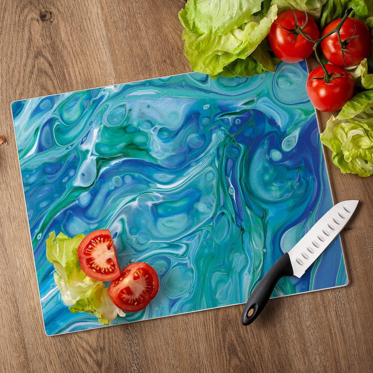 Ocean Vibe 3mm Heat Tolerant Tempered Glass Cutting Board 15” x 12”